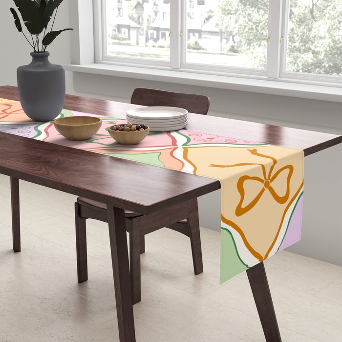 Colorful Coquette Patchwork Quilt with Bows  Table Runner Gallery Image 2