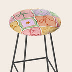 Colorful Coquette Patchwork Quilt with Bows  Stool Gallery Image 2