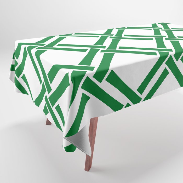 Classic Bamboo Trellis Pattern 231 Green Tablecloth Gallery Image 1