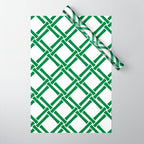 Classic Bamboo Trellis Pattern 231 Green Wrapping Paper Gallery Image 1