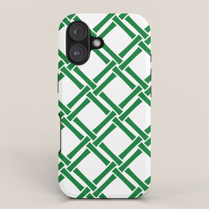 Classic Bamboo Trellis Pattern 231 Green iPhone Case Gallery Image 1