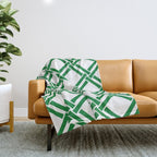 Classic Bamboo Trellis Pattern 231 Green Throw Blanket Gallery Image 1