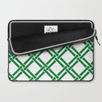 Classic Bamboo Trellis Pattern 231 Green Laptop Sleeve Gallery Image 2