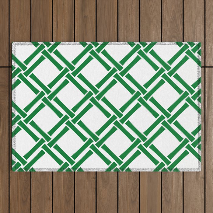 Classic Bamboo Trellis Pattern 231 Green Outdoor Rug Gallery Image 1