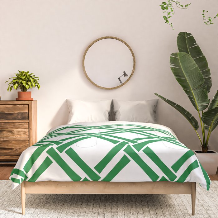 Classic Bamboo Trellis Pattern 231 Green Comforter Gallery Image 3
