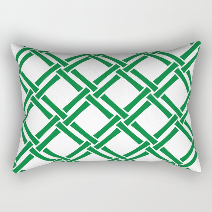 Classic Bamboo Trellis Pattern 231 Green Rectangular Pillow Gallery Image 2