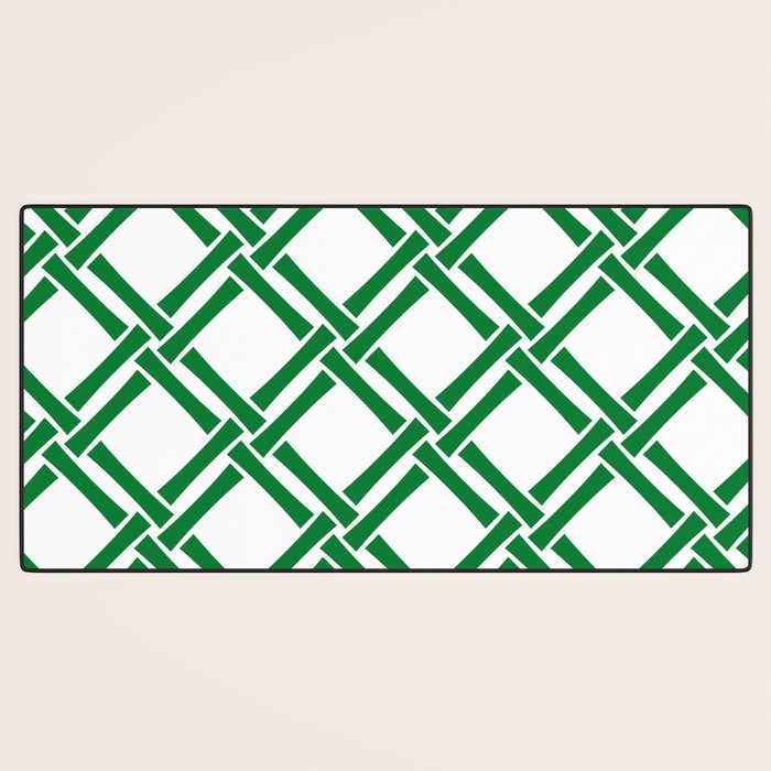 Classic Bamboo Trellis Pattern 231 Green Desk Mat Gallery Image 3