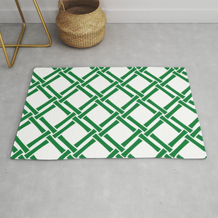 Classic Bamboo Trellis Pattern 231 Green Rug Gallery Image 1