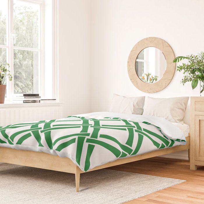 Classic Bamboo Trellis Pattern 231 Green Duvet Cover Gallery Image 2