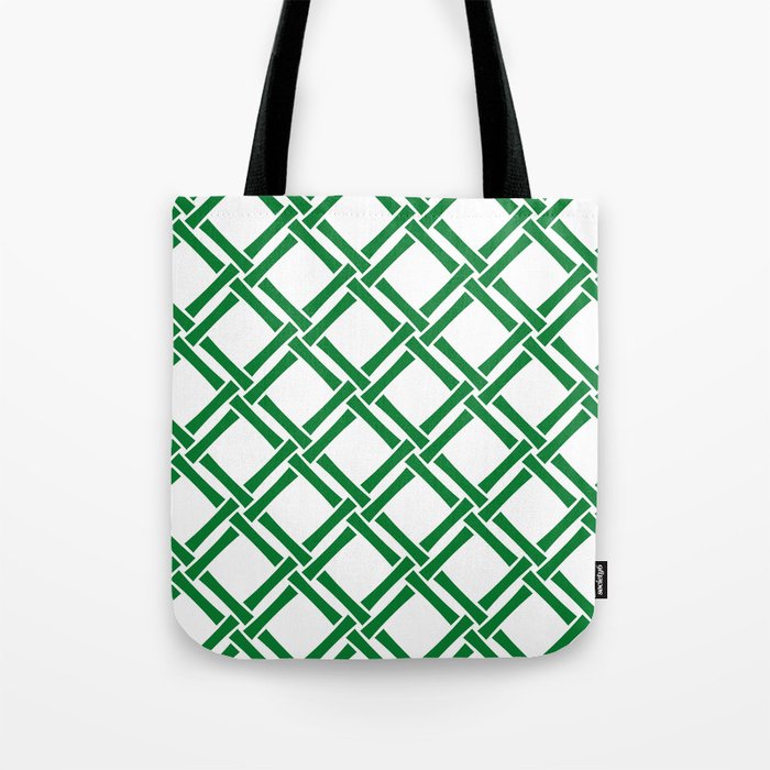 Classic Bamboo Trellis Pattern 231 Green Tote Bag Gallery Image 1