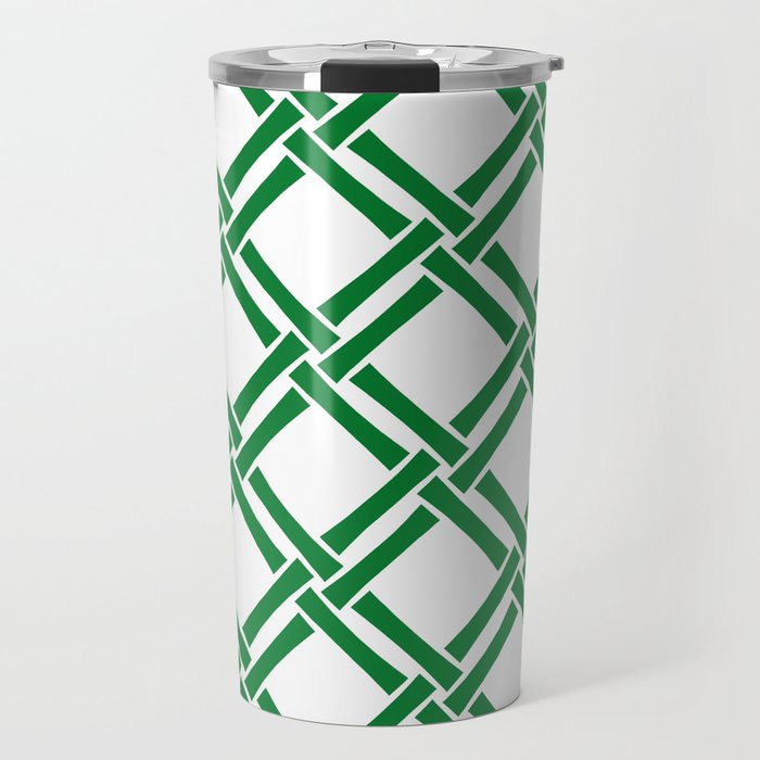 Classic Bamboo Trellis Pattern 231 Green Travel Mug Gallery Image 1
