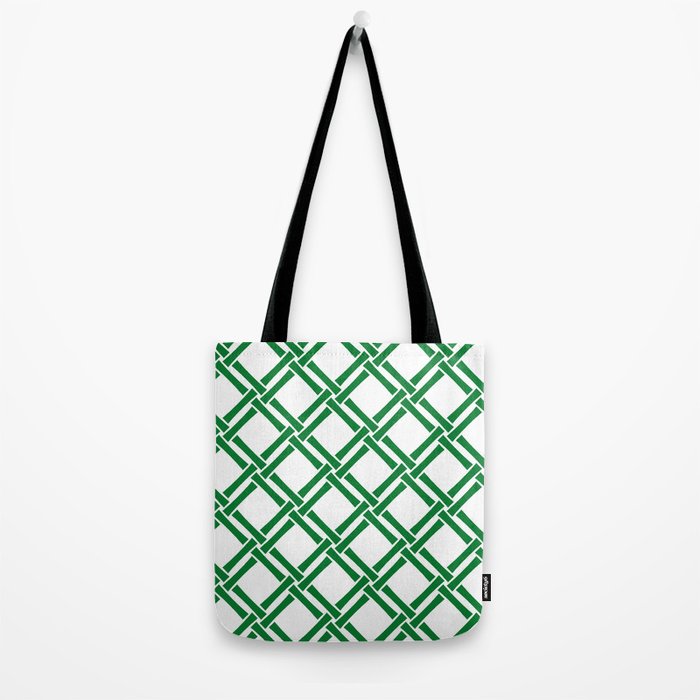 Classic Bamboo Trellis Pattern 231 Green Tote Bag Gallery Image 2