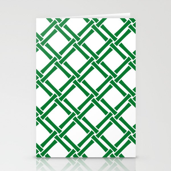 Classic Bamboo Trellis Pattern 231 Green Stationery Card Gallery Image 2