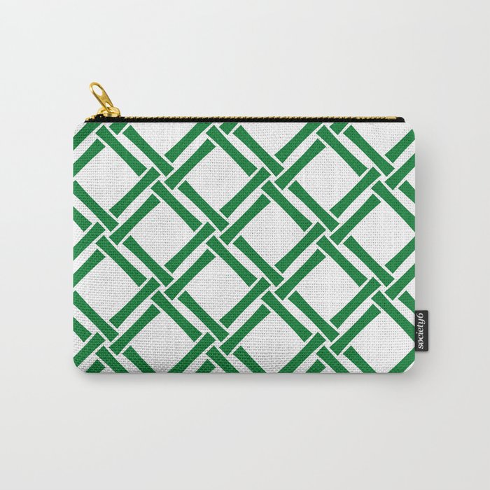 Classic Bamboo Trellis Pattern 231 Green Carry All Pouch Gallery Image 1