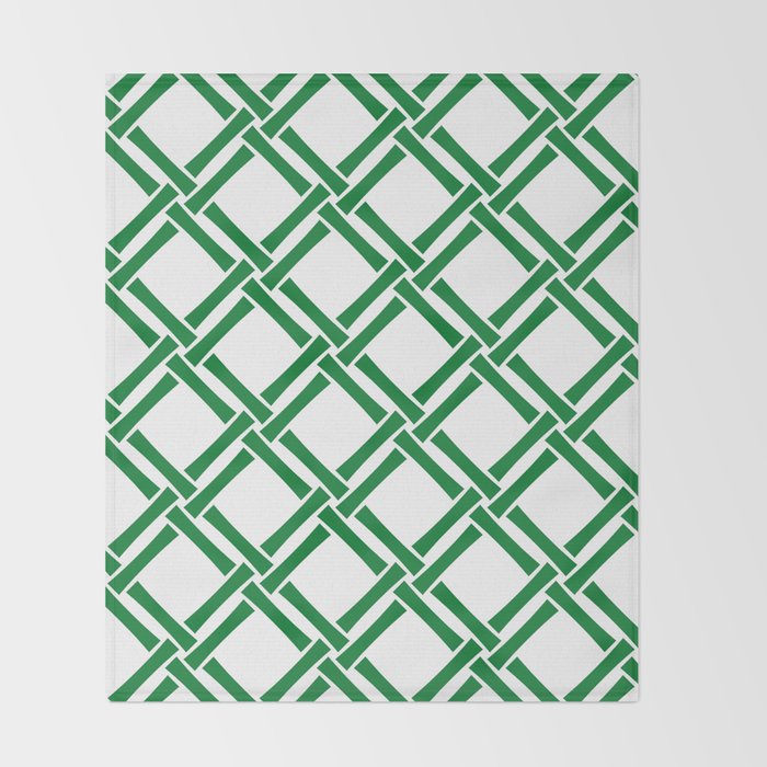 Classic Bamboo Trellis Pattern 231 Green Throw Blanket Gallery Image 2