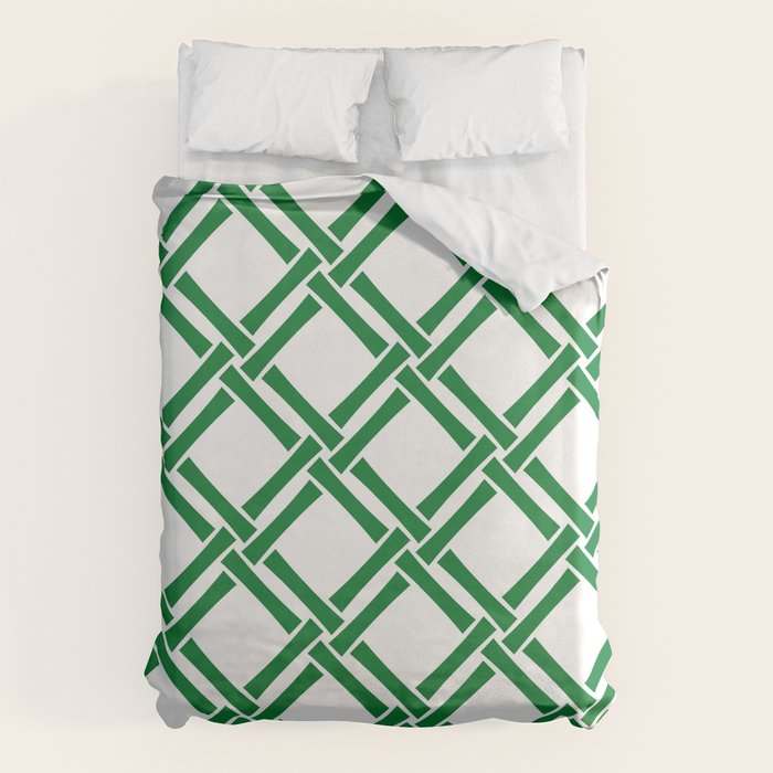 Classic Bamboo Trellis Pattern 231 Green Duvet Cover Gallery Image 6