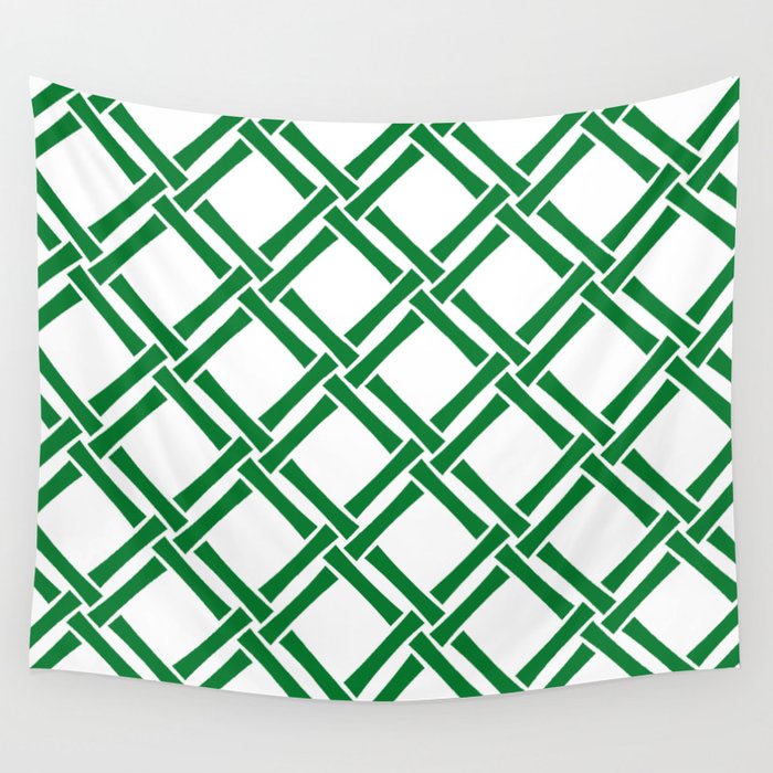 Classic Bamboo Trellis Pattern 231 Green Wall Tapestry Gallery Image 1