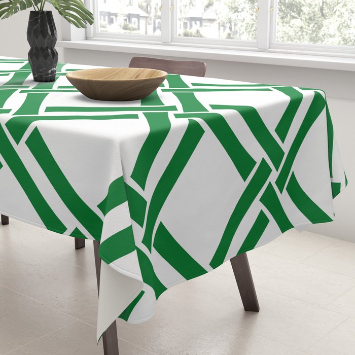 Classic Bamboo Trellis Pattern 231 Green Tablecloth Gallery Image 3