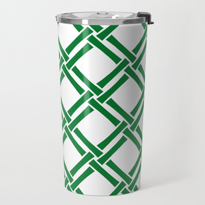 Classic Bamboo Trellis Pattern 231 Green Travel Mug Gallery Image 2
