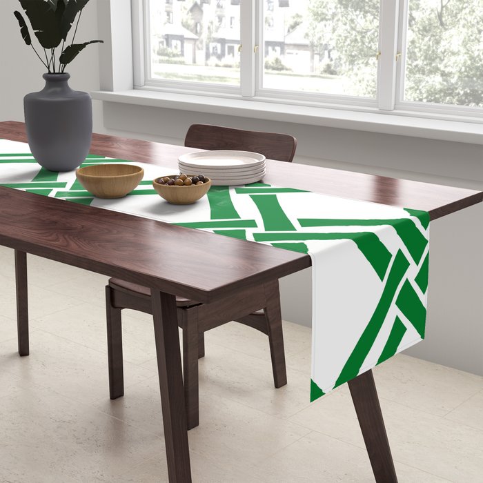 Classic Bamboo Trellis Pattern 231 Green Table Runner Gallery Image 2