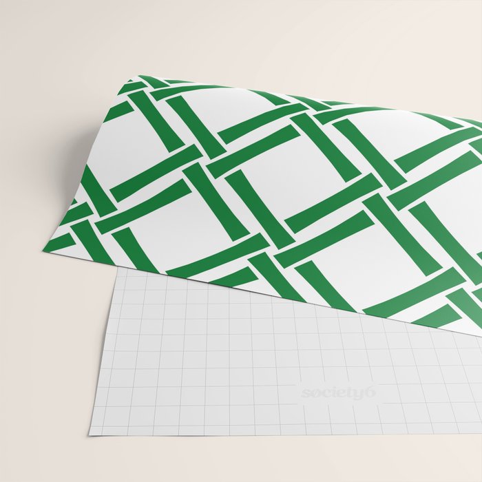 Classic Bamboo Trellis Pattern 231 Green Wrapping Paper Gallery Image 2