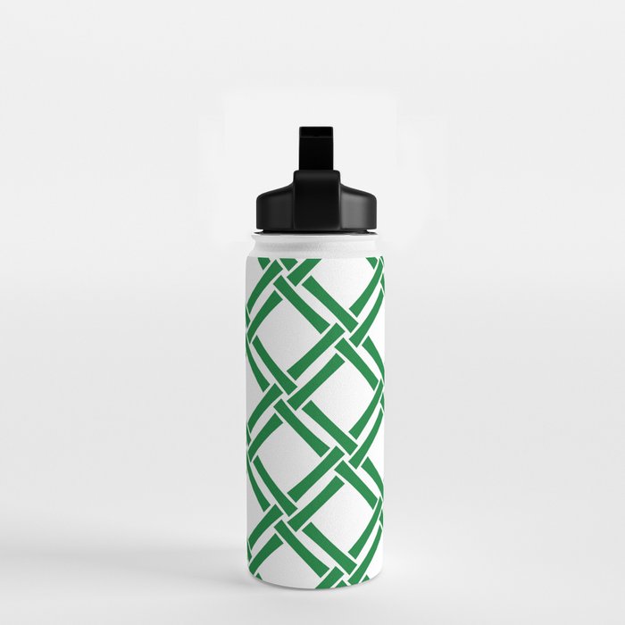 Classic Bamboo Trellis Pattern 231 Green Water Bottle Gallery Image 2