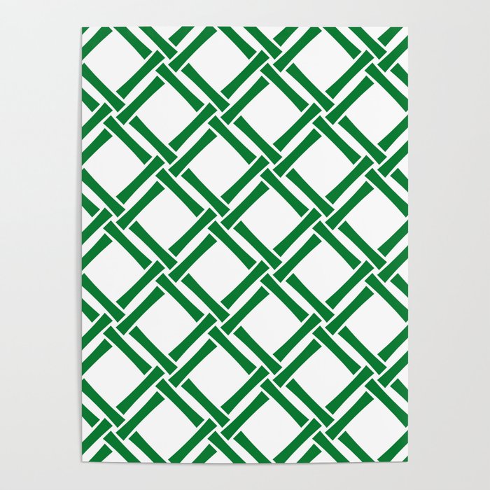 Classic Bamboo Trellis Pattern 231 Green Poster Gallery Image 1