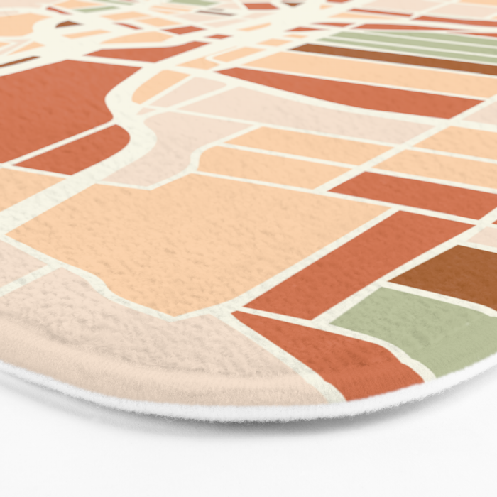 PORTLAND OREGON CITY MAP EARTH TONES Bath Mat Gallery Image 3