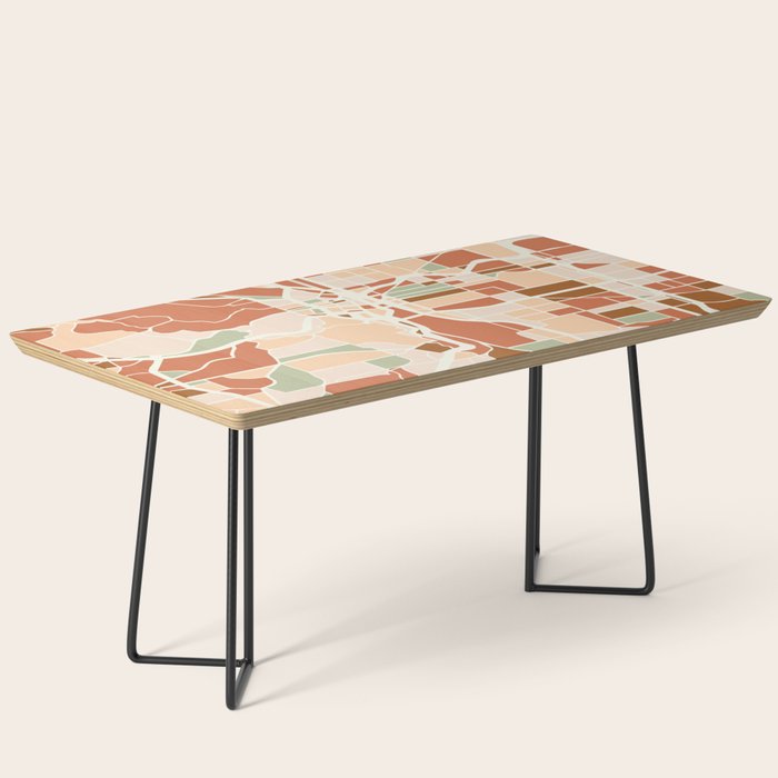PORTLAND OREGON CITY MAP EARTH TONES Coffee Table Gallery Image 1