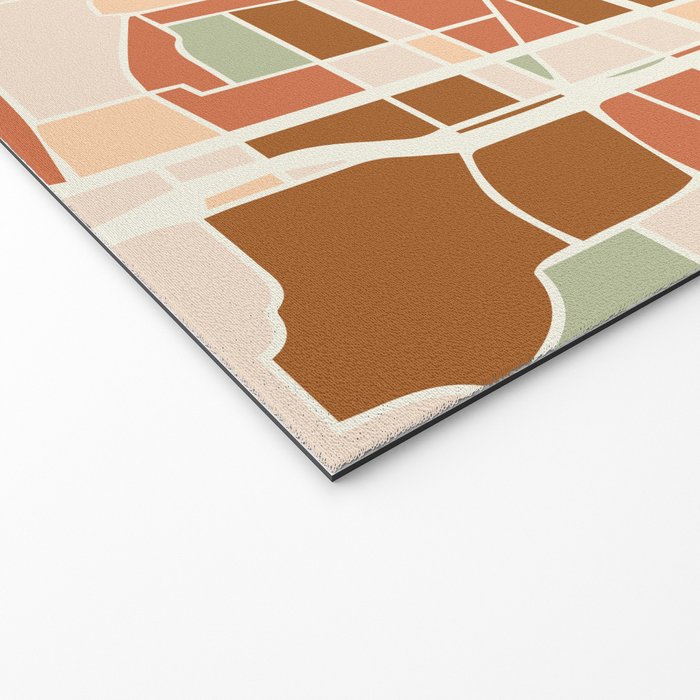 PORTLAND OREGON CITY MAP EARTH TONES Welcome Mat Gallery Image 2