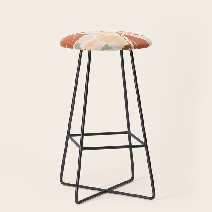PORTLAND OREGON CITY MAP EARTH TONES Stool Gallery Image 1