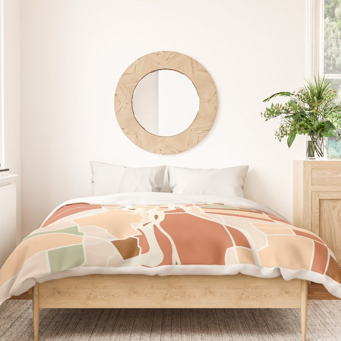 PORTLAND OREGON CITY MAP EARTH TONES Duvet Cover Gallery Image 3