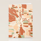 PORTLAND OREGON CITY MAP EARTH TONES Stationery Card Gallery Image 2