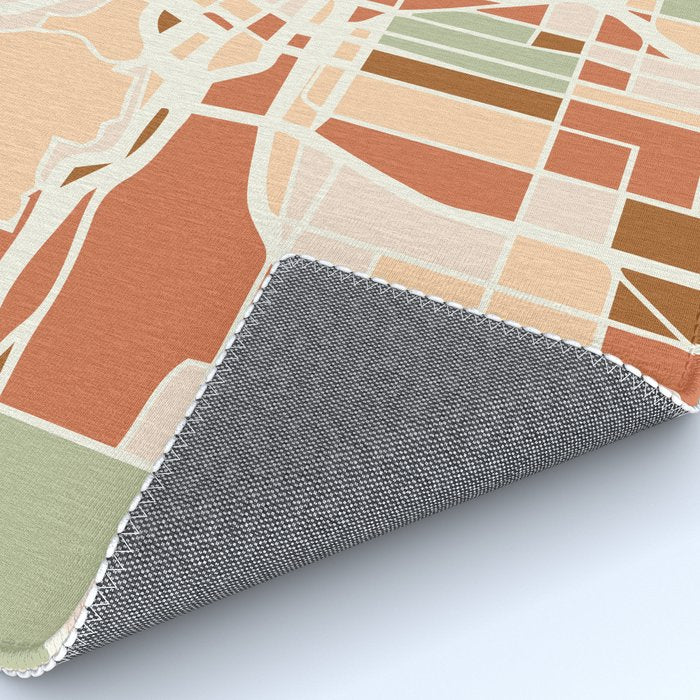 PORTLAND OREGON CITY MAP EARTH TONES Rug Gallery Image 4