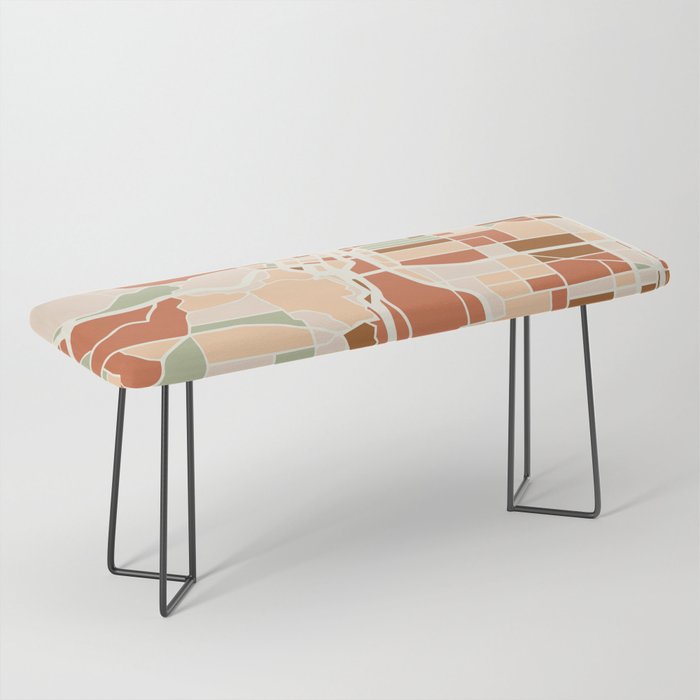 PORTLAND OREGON CITY MAP EARTH TONES Bench Gallery Image 1