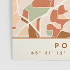 PORTLAND OREGON CITY MAP EARTH TONES Poster Gallery Image 3