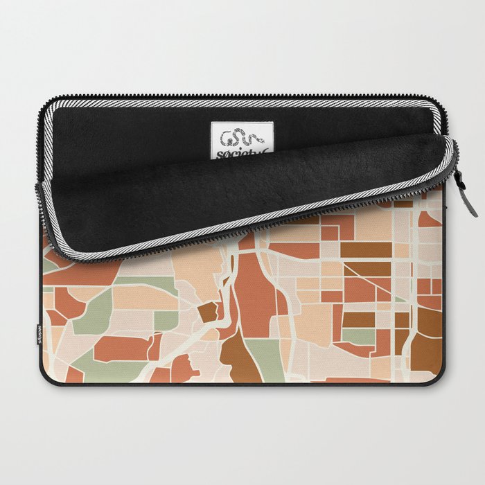 PORTLAND OREGON CITY MAP EARTH TONES Laptop Sleeve Gallery Image 2