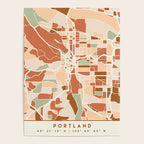 PORTLAND OREGON CITY MAP EARTH TONES Poster Gallery Image 4