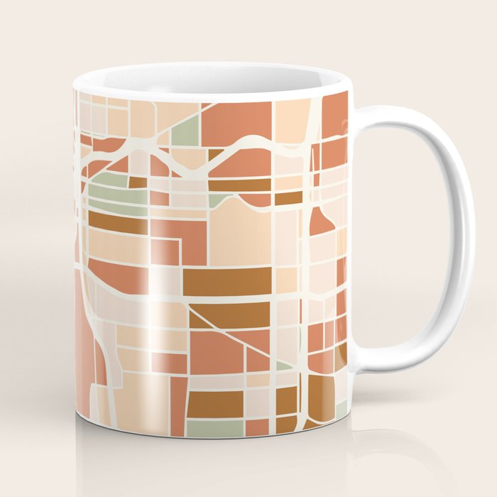 PORTLAND OREGON CITY MAP EARTH TONES Coffee Mug Gallery Image 1