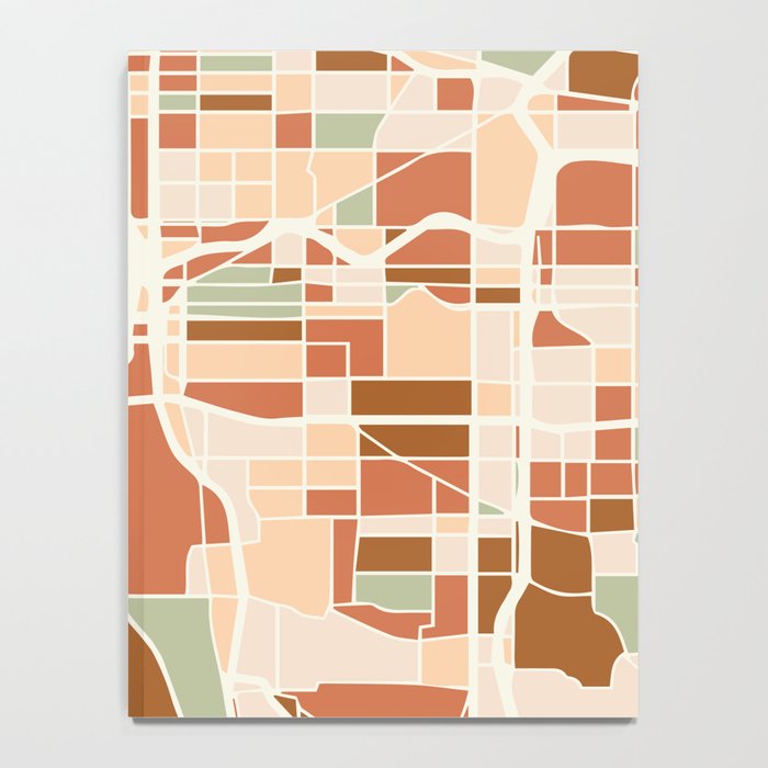 PORTLAND OREGON CITY MAP EARTH TONES Notebook Gallery Image 4