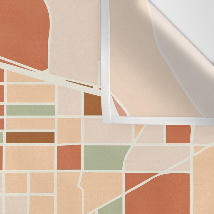 PORTLAND OREGON CITY MAP EARTH TONES Wall Tapestry Gallery Image 3