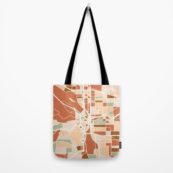 PORTLAND OREGON CITY MAP EARTH TONES Tote Bag Gallery Image 2