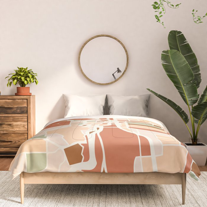 PORTLAND OREGON CITY MAP EARTH TONES Comforter Gallery Image 3