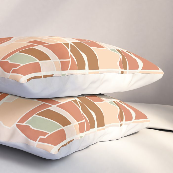 PORTLAND OREGON CITY MAP EARTH TONES Pillow Sham Gallery Image 3