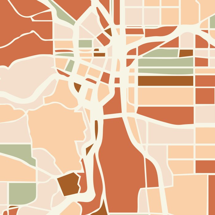 PORTLAND OREGON CITY MAP EARTH TONES Coffee Mug Gallery Image 2