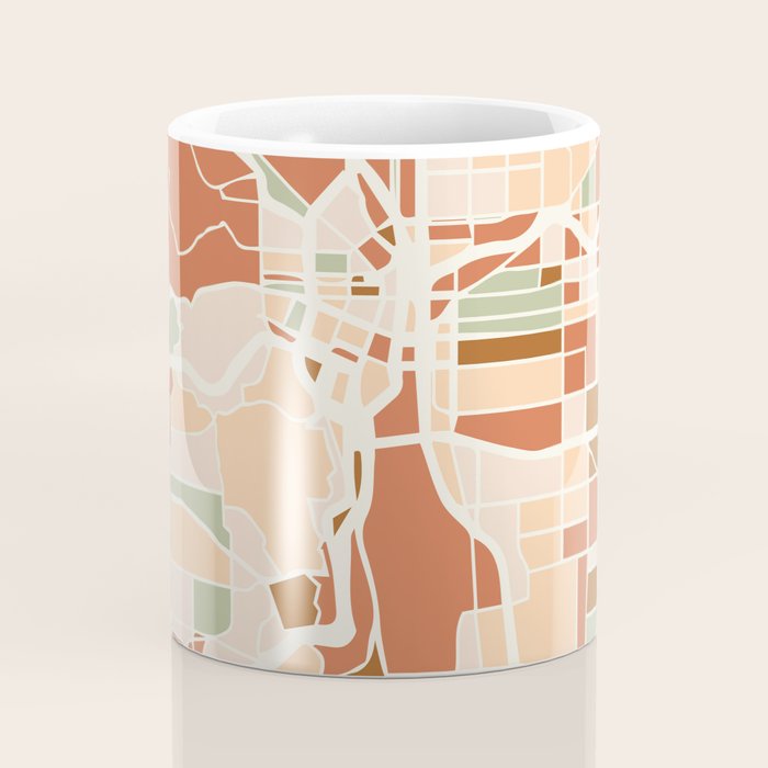 PORTLAND OREGON CITY MAP EARTH TONES Coffee Mug Gallery Image 4