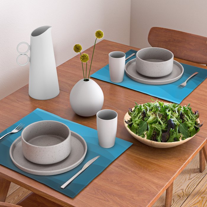 Blue wavy ocean Placemat Gallery Image 2