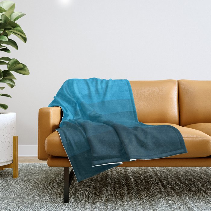 Blue wavy ocean Throw Blanket Gallery Image 1