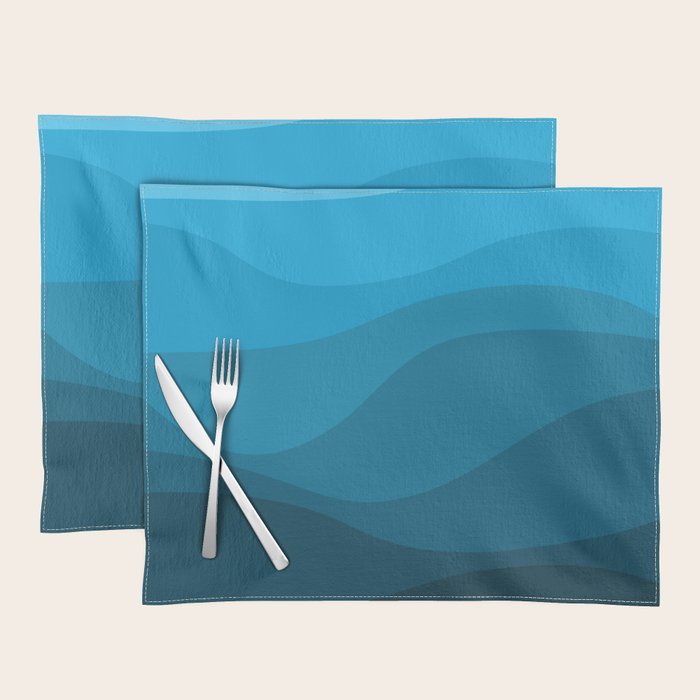 Blue wavy ocean Placemat Gallery Image 1