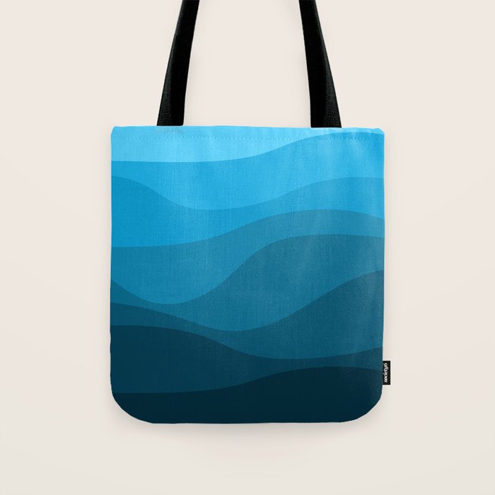 Blue wavy ocean Tote Bag Gallery Image 1